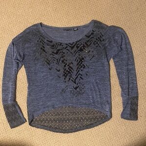 Miss Me Blue Sequin Blouse
